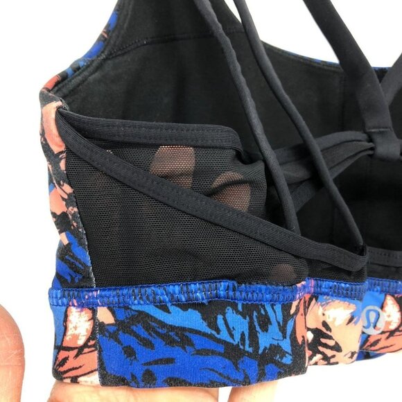 Lululemon Blue Multi / Black Energy Bra (Exhale) Mini Paint Storm Harbor size 8 - Picture 8 of 16